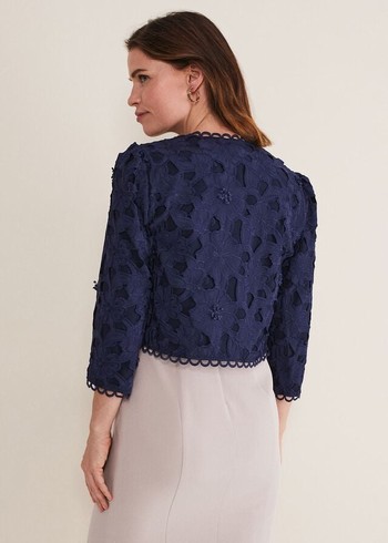 Phase Eight Zita Lace Jackets Navy USA | 0256138-CK